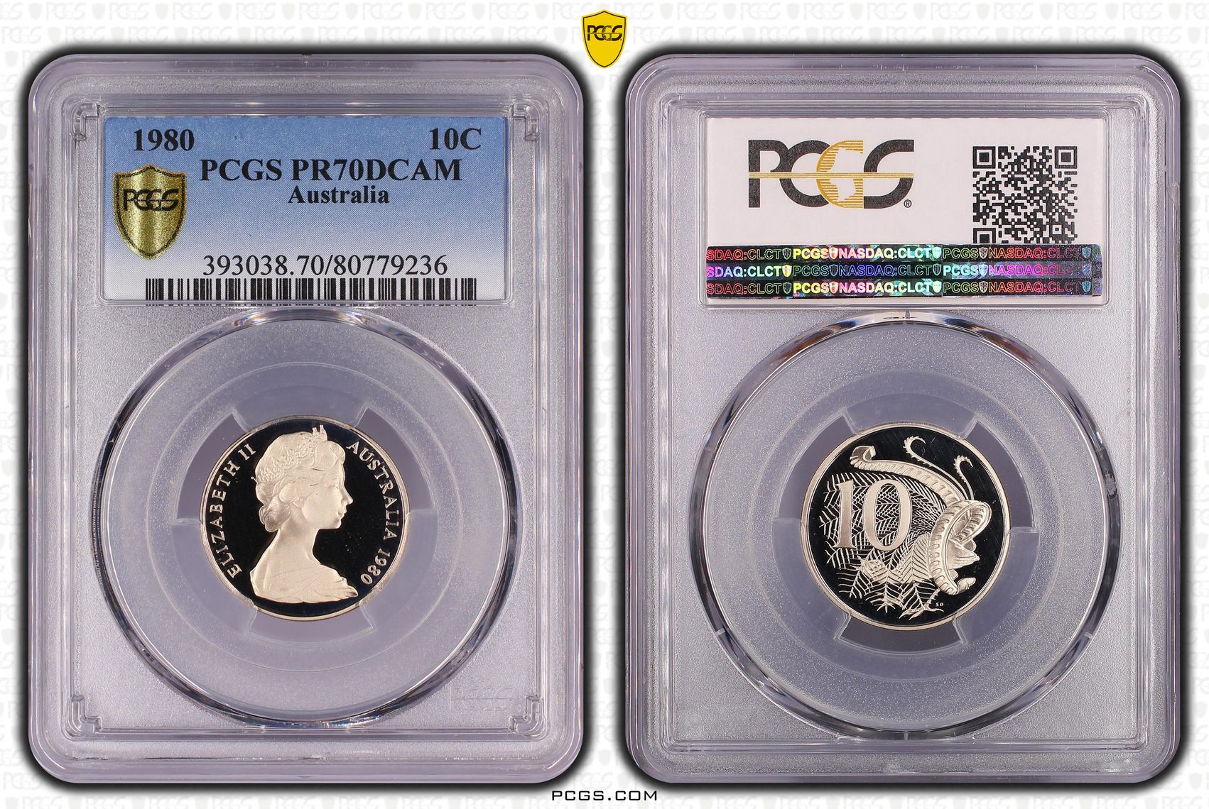 Top pop, Ten Cent, 1980, PCGS PR70DCAM