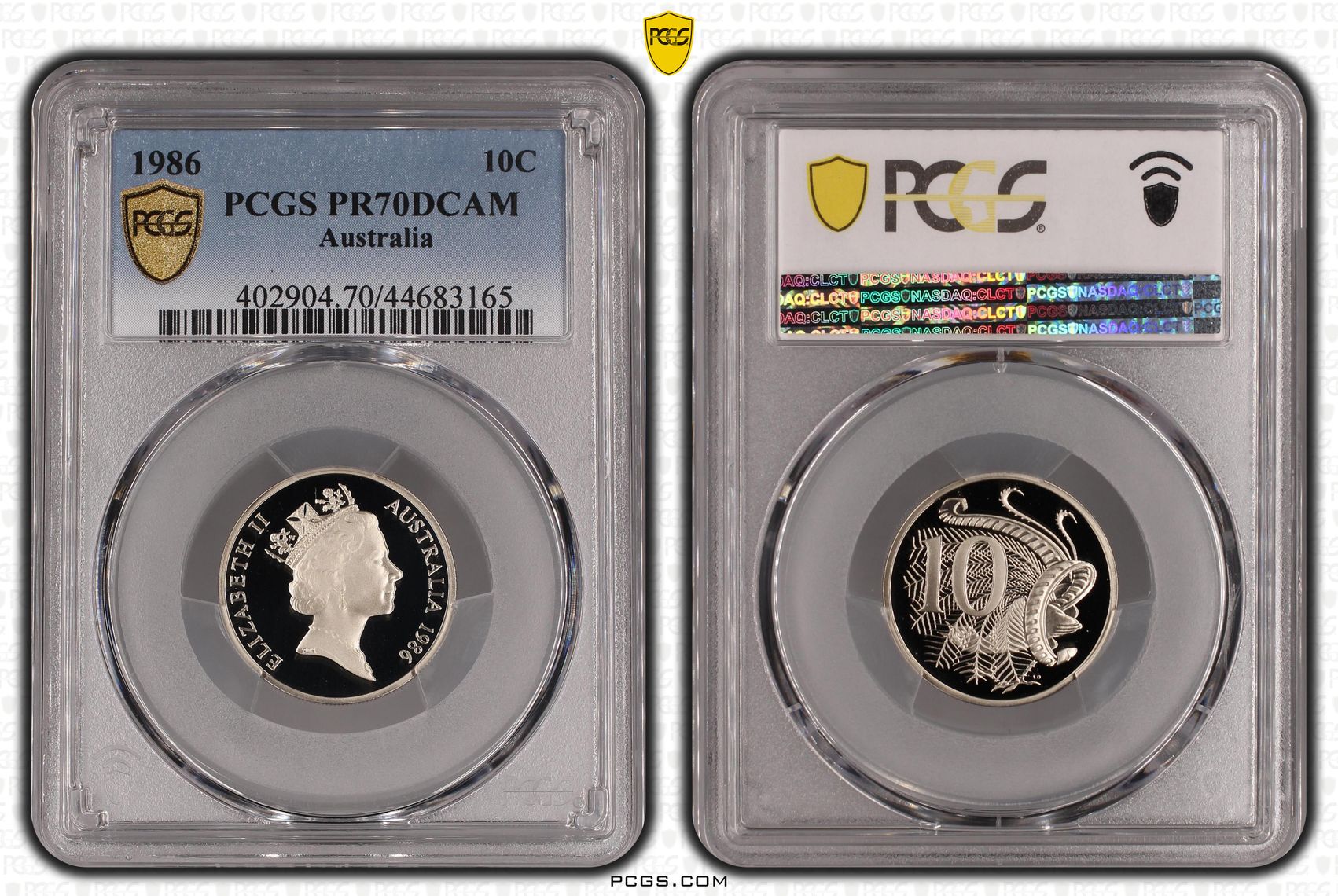 1986 Australia Ten Cent, 10c PCGS - PR70DCAM POP 27/0 -165