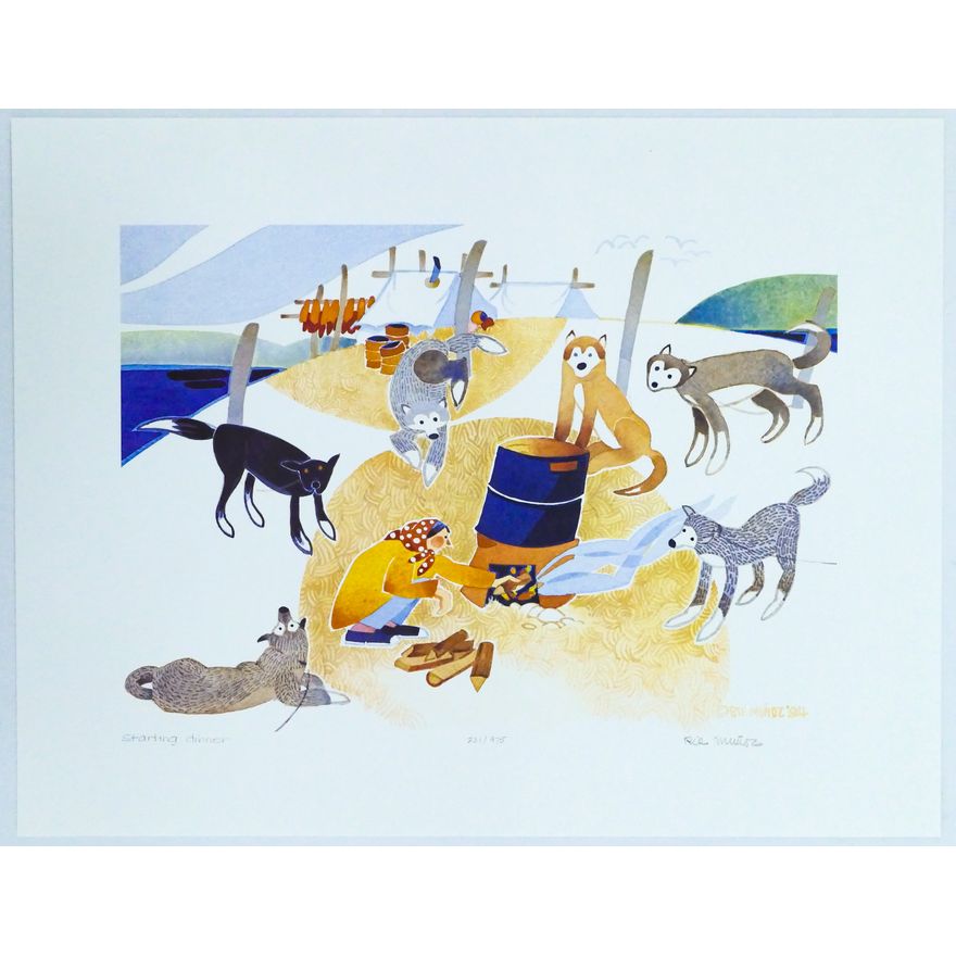 Rie Munoz ''Starting Dinner'' 1994 Signed Print