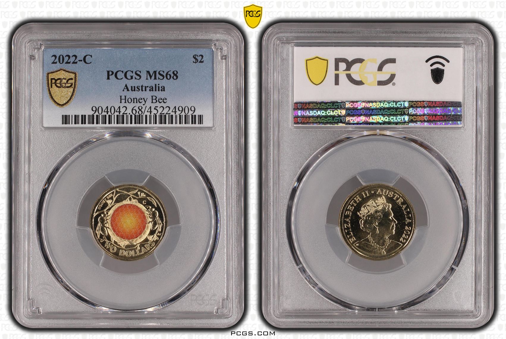 Elizabeth II, Honey Bee, Two Dollar, 2022-C, PCGS MS 68
