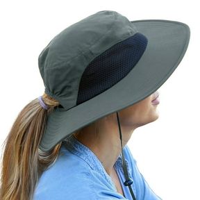 ONE SIZE OUTDOOR WIDE BRIM SUN HATS BLOCKING UV PROTECTION CAP UPF 50+ FOLDABLE MESH NET FOR FINISHING, HIKING, CAMPING BY SOLARI