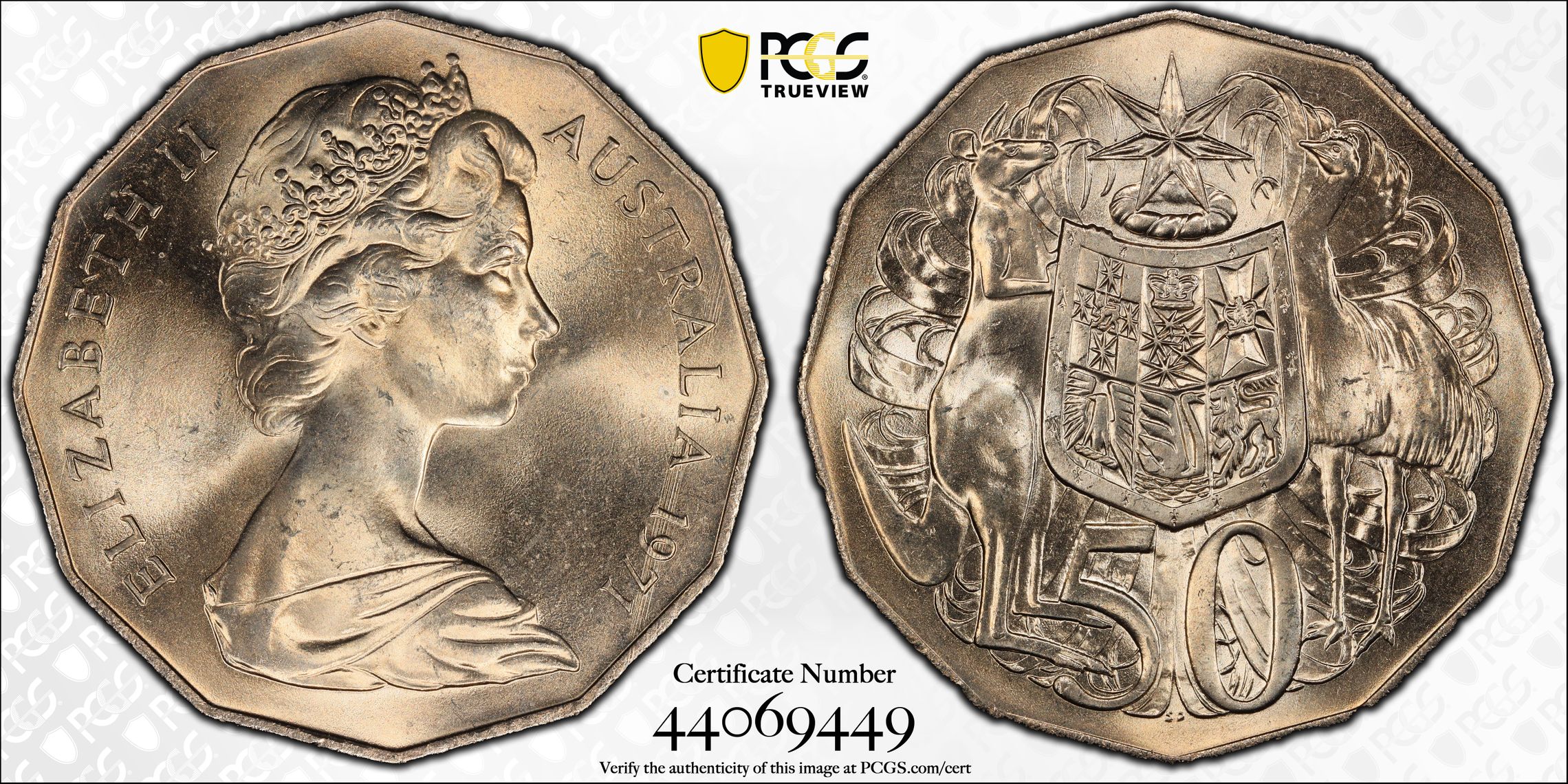 , Fifty Cent, 1971, PCGS MS65