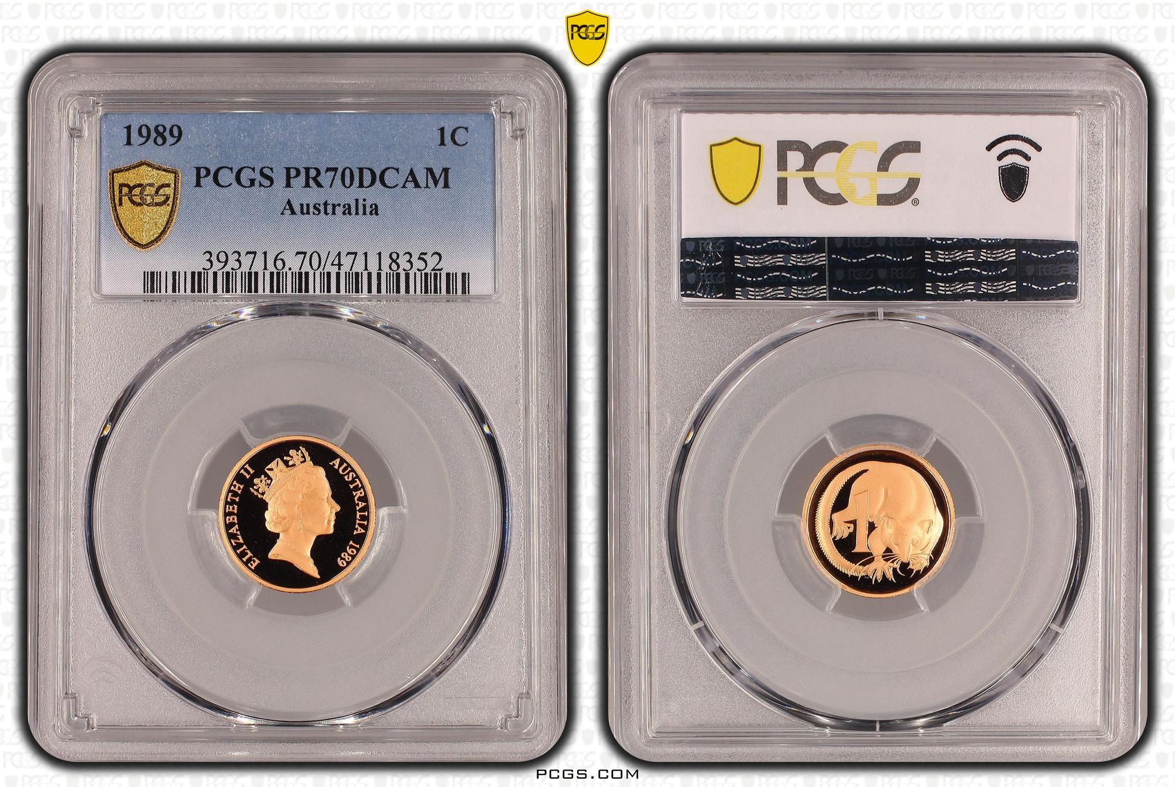 Elizabeth II, One Cent, 1989, PCGS PR70DCAM