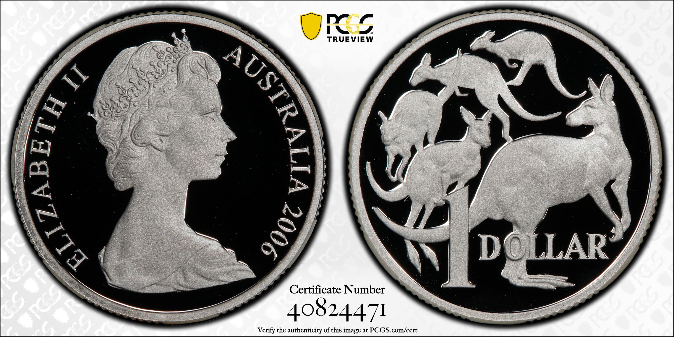 376 · 2006 Australia One Dollar, $1 Silver Young Bust Silver PCGS - PR70DCAM POP 16/0 -471
