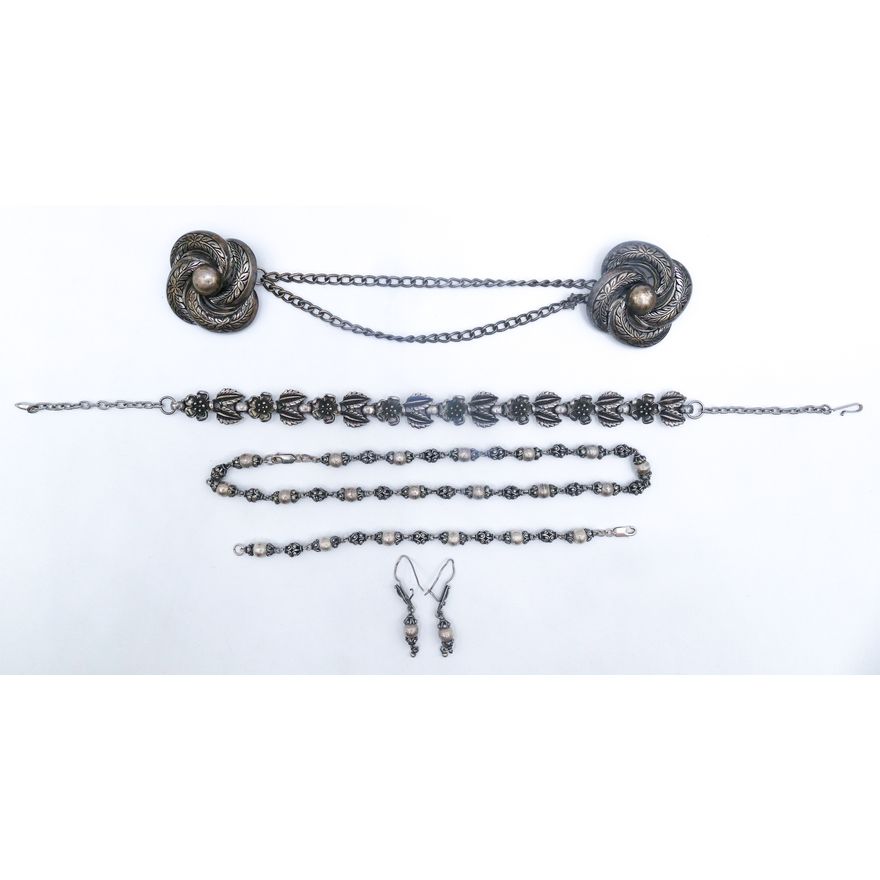 Box Ornate Sterling Necklaces etc - 129 Grams TW