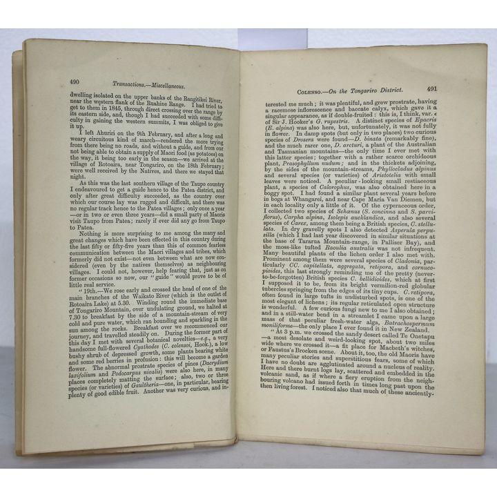 COLENSO, WILLIAM, Bound papers from TNZI.