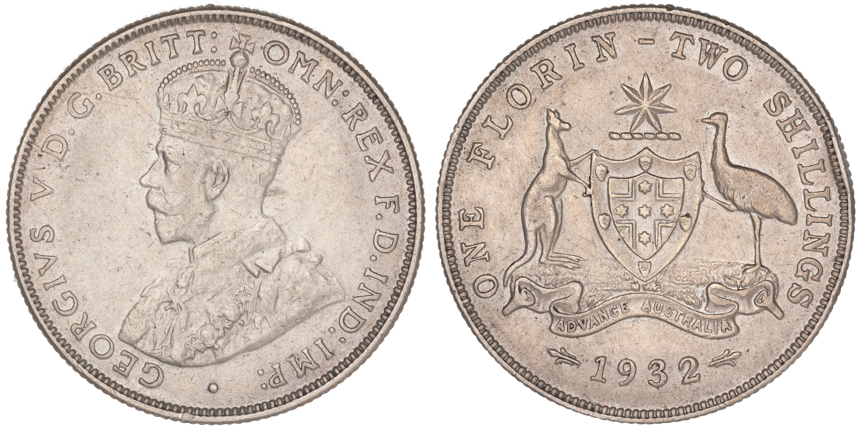George V, Florin, 1932, Fine