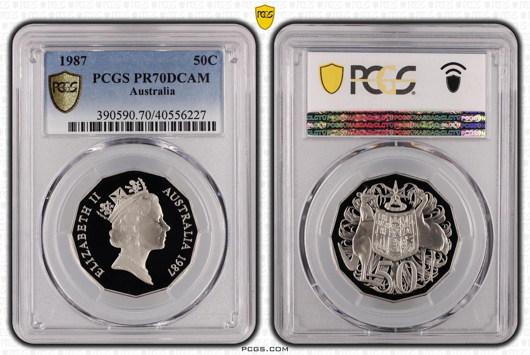 264 · 1987 Australia Fifty Cent, 50c PCGS - PR70DCAM POP 11/0 -227
