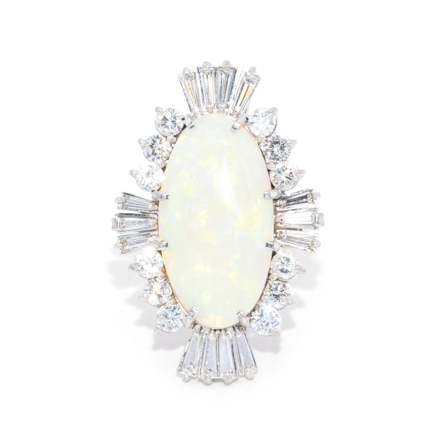 18ct Opal and Diamond Cluster Ring