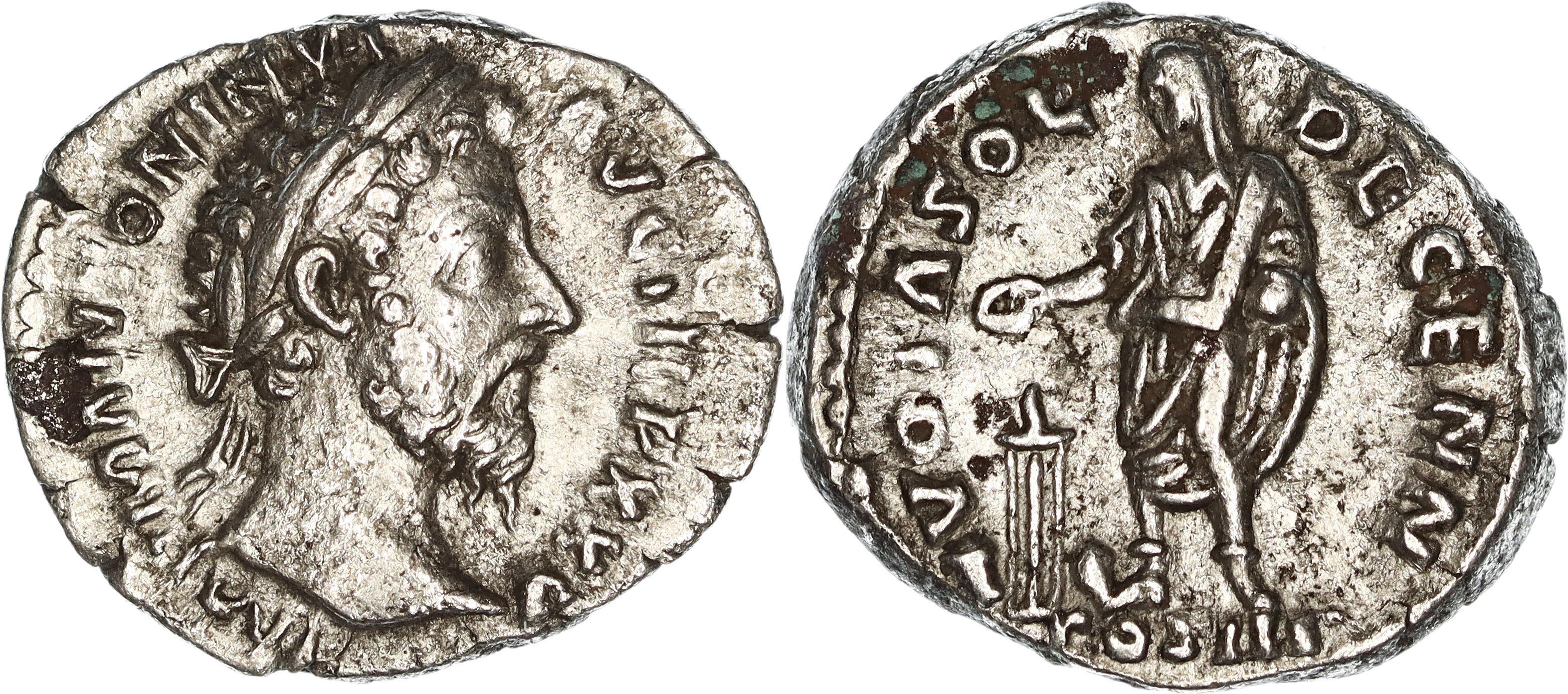Roman Empire, Marcus Aurelius, Silver Denarius, 170-171 AD, VF