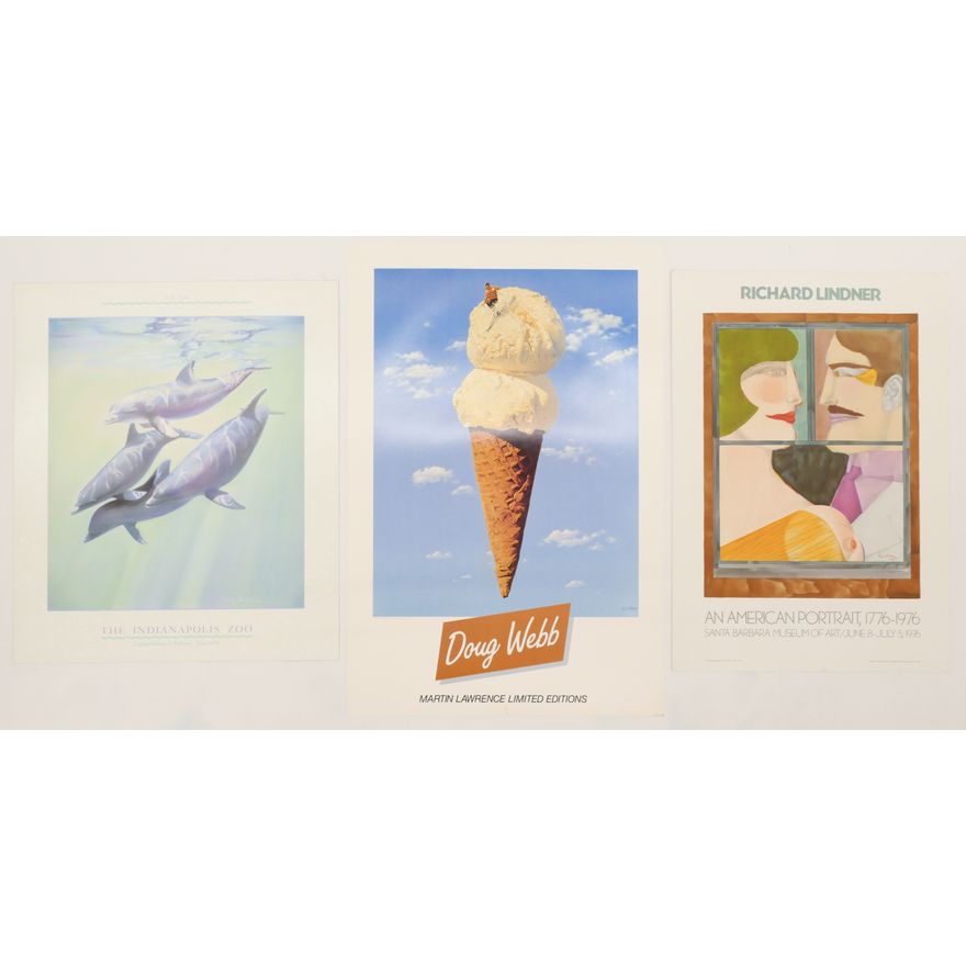 3pc Vintage Art Posters. Doug Webb, N.A. Noel, etc.
