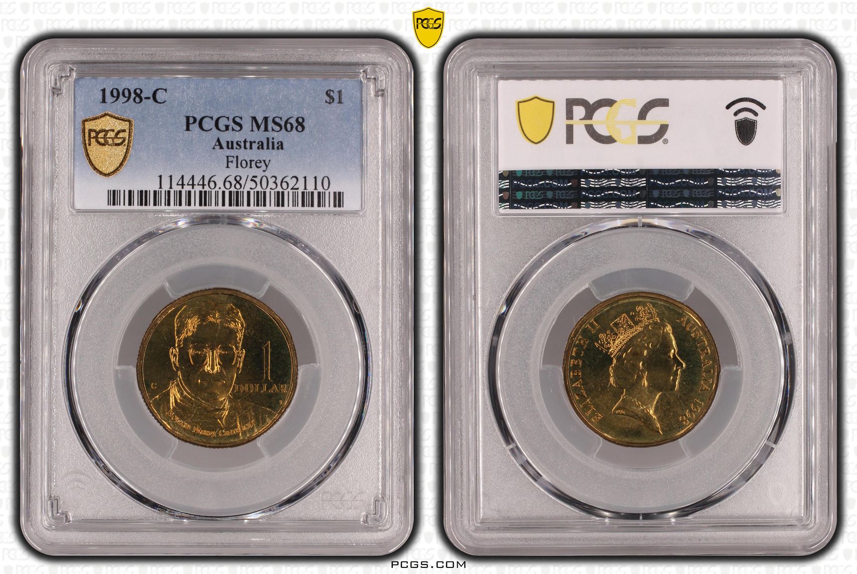 Florey, POP 14/0, One Dollar, 1998-C, PCGS MS68