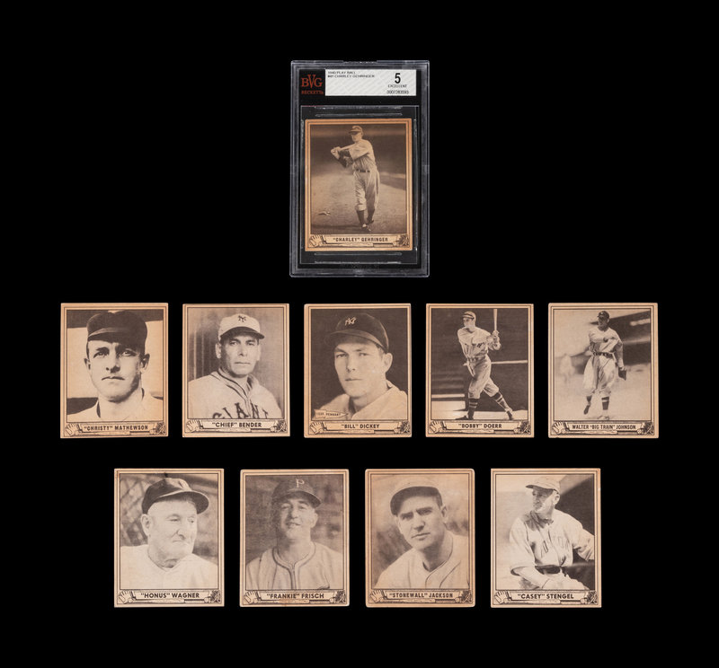 A Group of 10 1940 Play Ball Hall of Fame Baseball Cards,
