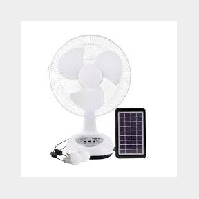 12 inch Rechargeable Fan With 2 LED Lights Solar or AC/DC Rechargeable Fan |