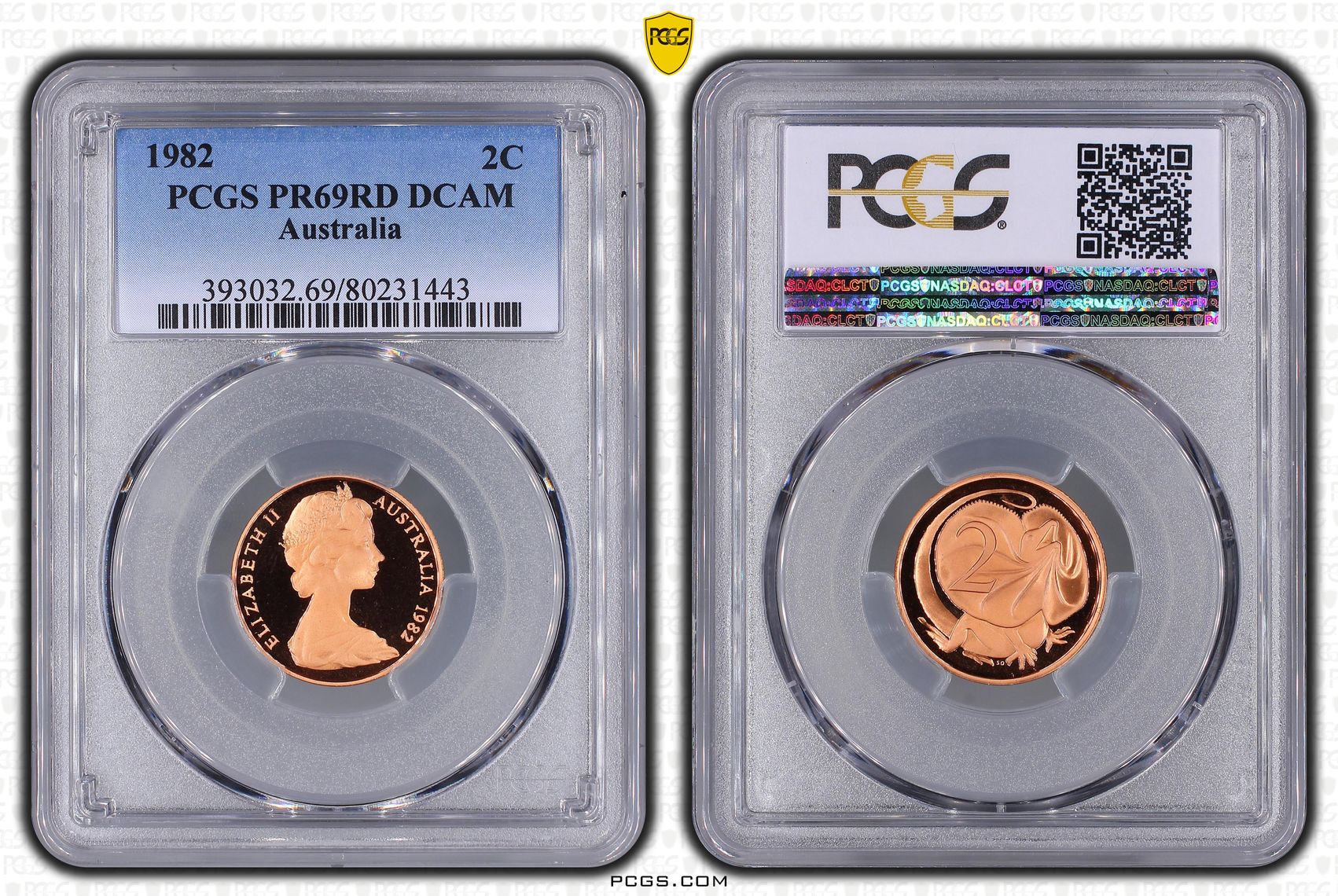 Elizabeth II, Two Cent, 1982, PCGS PR69DCAM