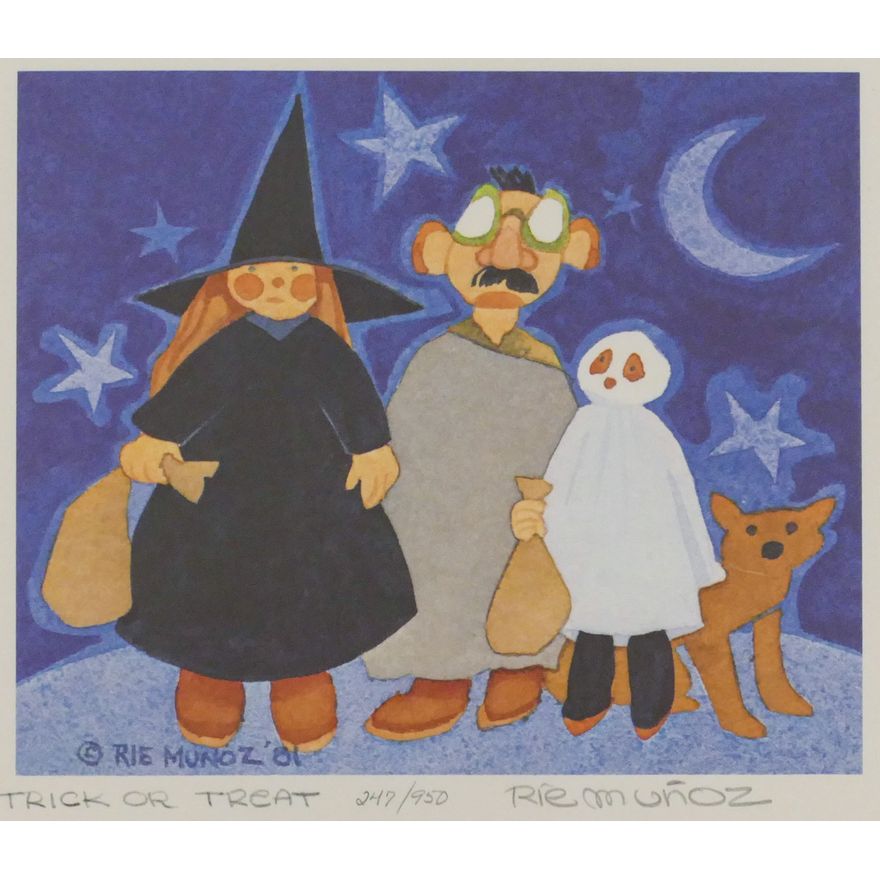 Rie Munoz ''Trick or Treat'' 1981 Signed Print  Sheet.