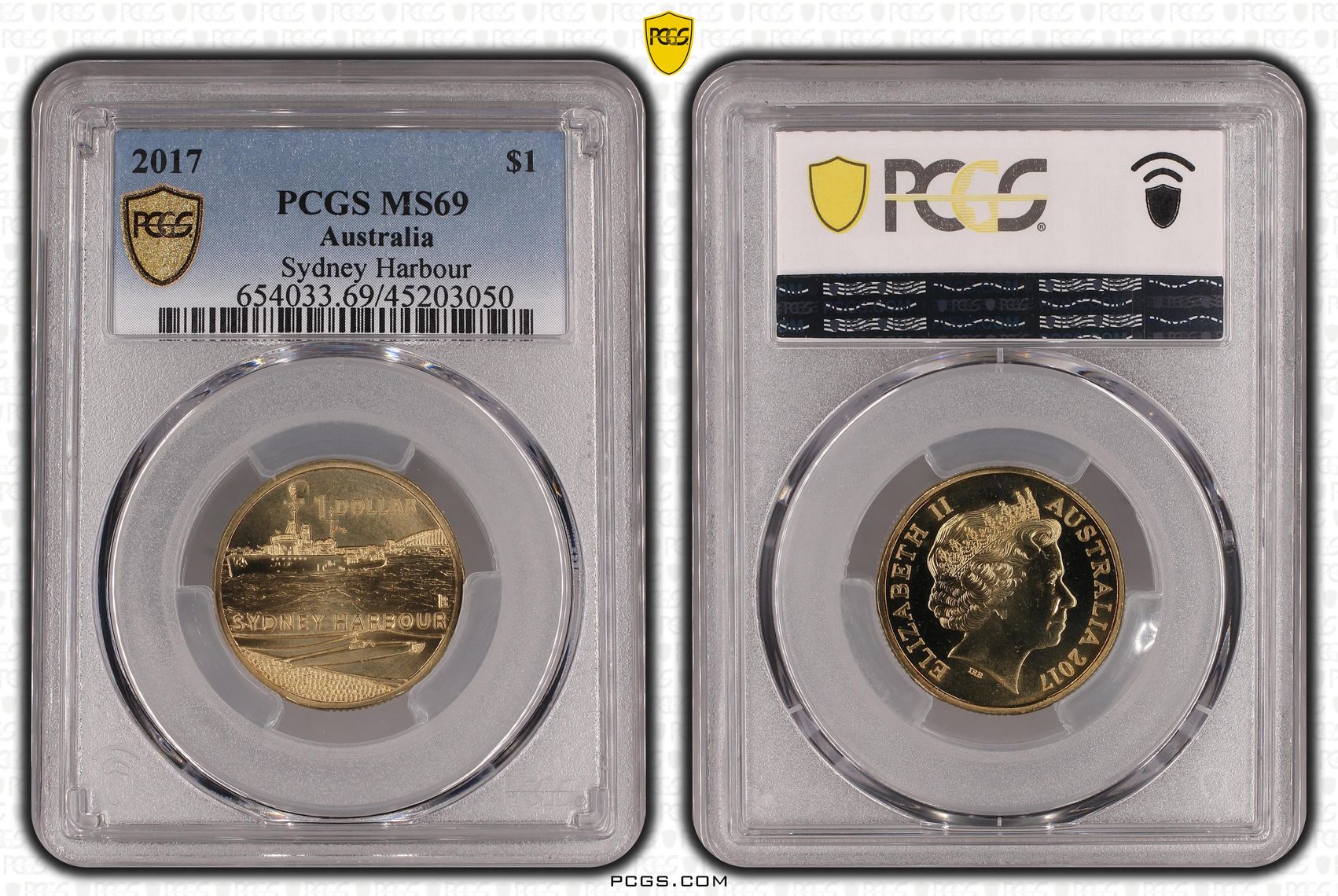 2017 Australia One Dollar, $1 Sydney Harbour PCGS - MS69 POP 1/0 -050