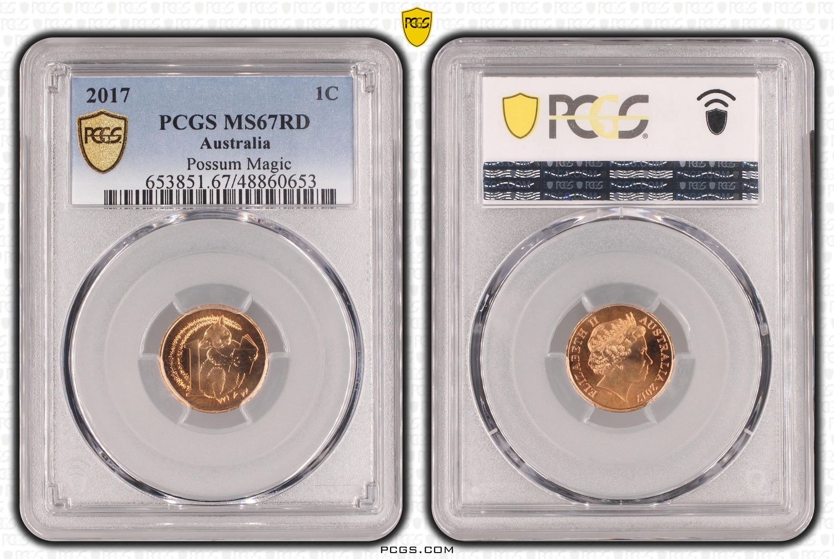 Elizabeth II, Possum Magic , One Cent, 2017, PCGS MS67RD