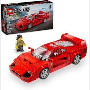 LEGO SPEED CHAMPIONS FERRARI F40 SUPERCAR, TOY CAR MODEL BUILDING SET WITH DRIVER MINIFIGURE, COLLECTIBLE FERRARI TOY FOR KIDS AGE