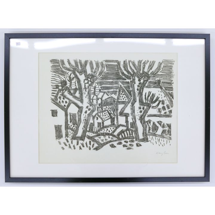 Eduard Bargheer ''Hauser in Blankenese'' 1965 Signed Lithograph