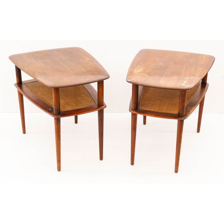 Pair Peter Hvidt MCM Wedge End Tables - 23x27x20''