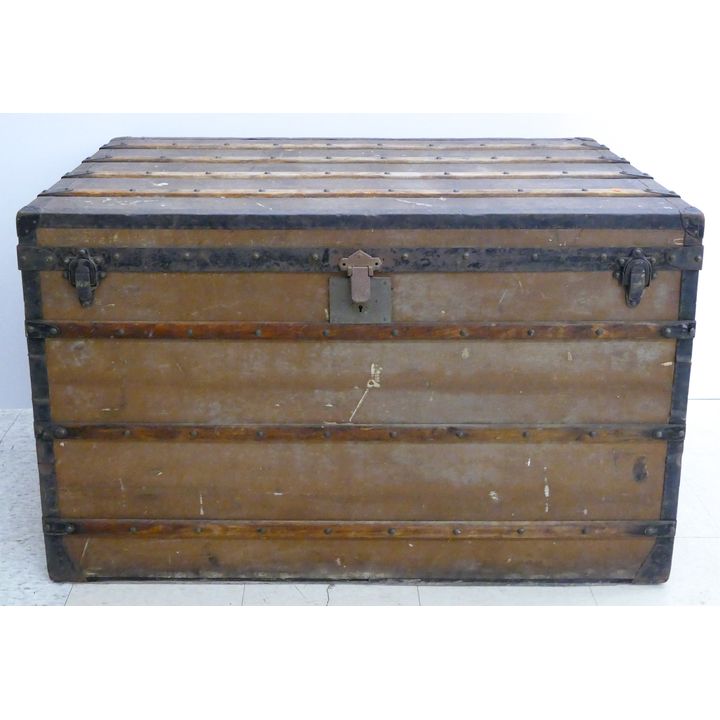 Antique Louis Vuitton Steamer Trunk 28''x44''x24''.