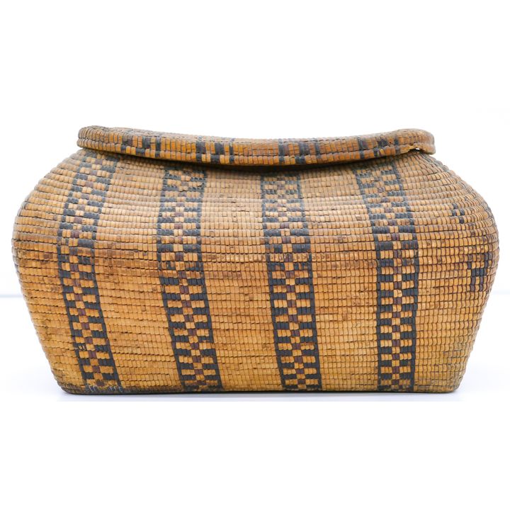 Antique Lilooet Covered Indian Hard Basket