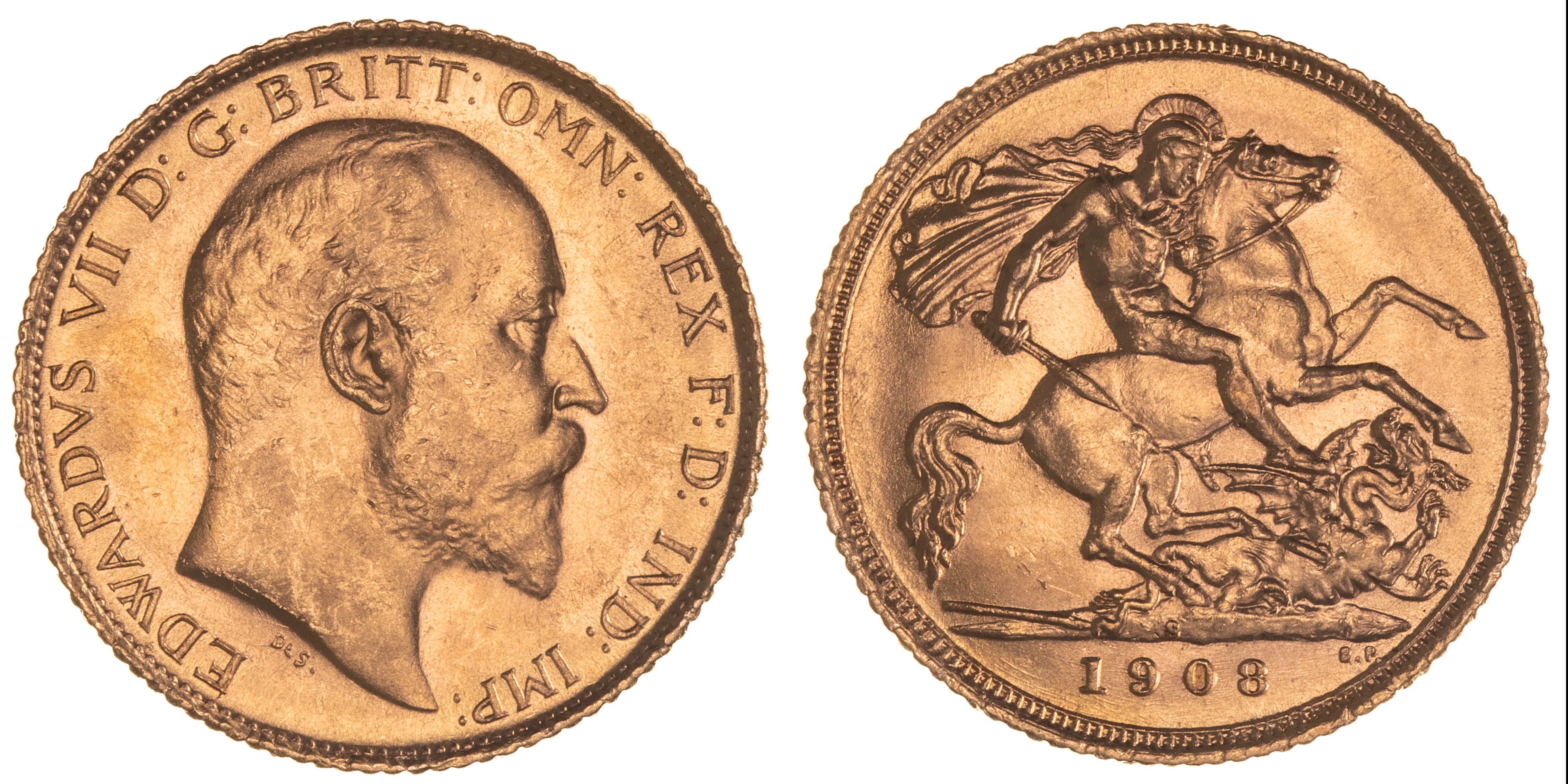 Edward VII, Half Sovereign, 1908-S, CHU