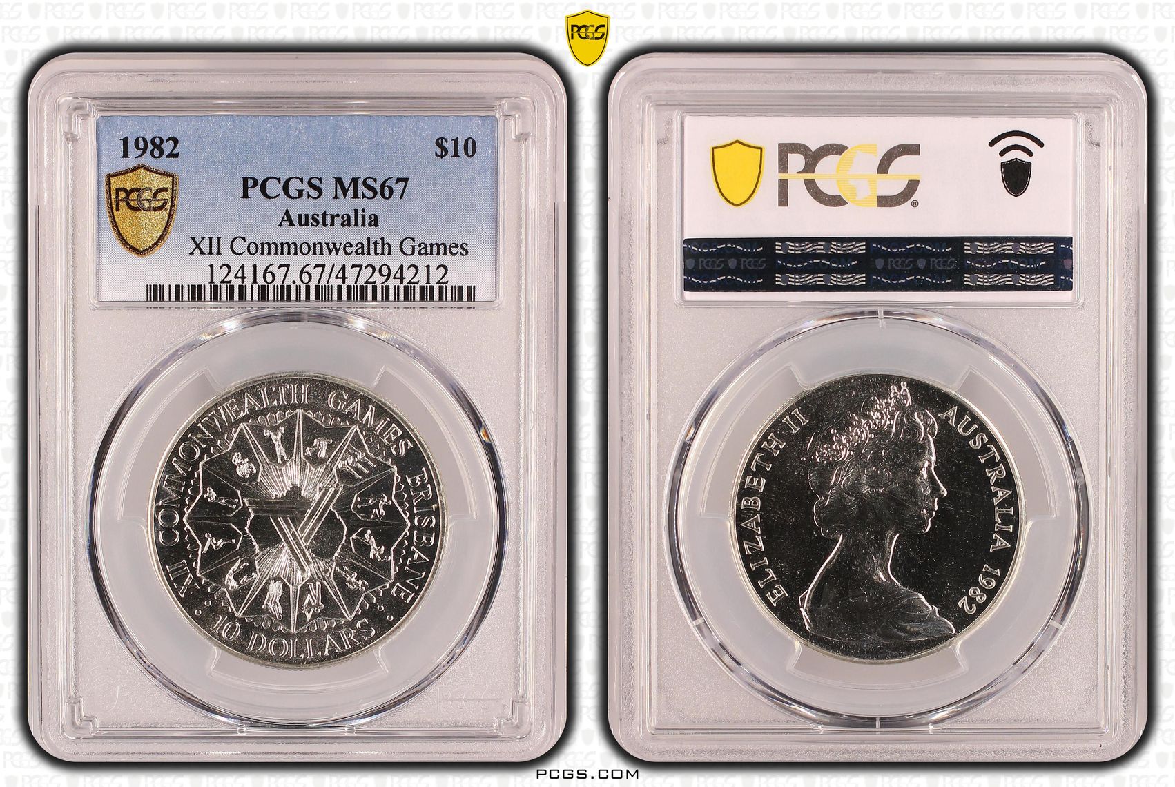XII Commonwealth Games, One Dollar, 1982, PCGS MS67