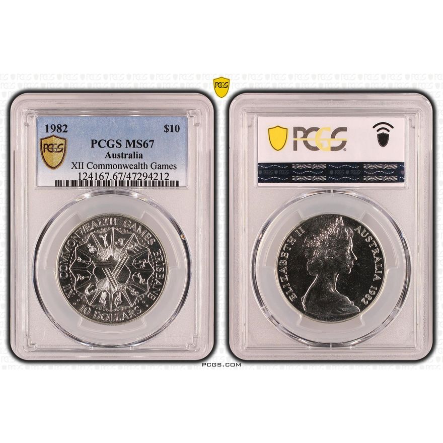 XII Commonwealth Games, One Dollar, 1982, PCGS MS67