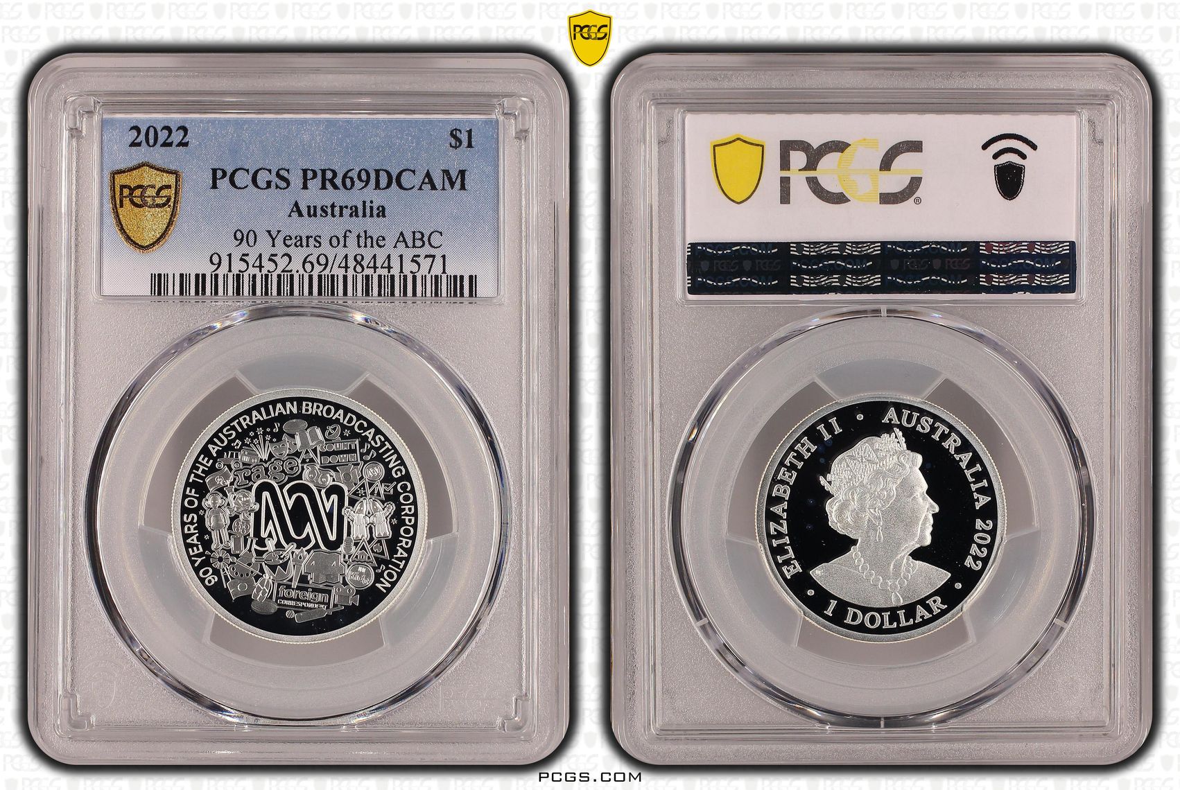 90 Years of the ABC, One Dollar, 2022, PCGS PR69DCAM