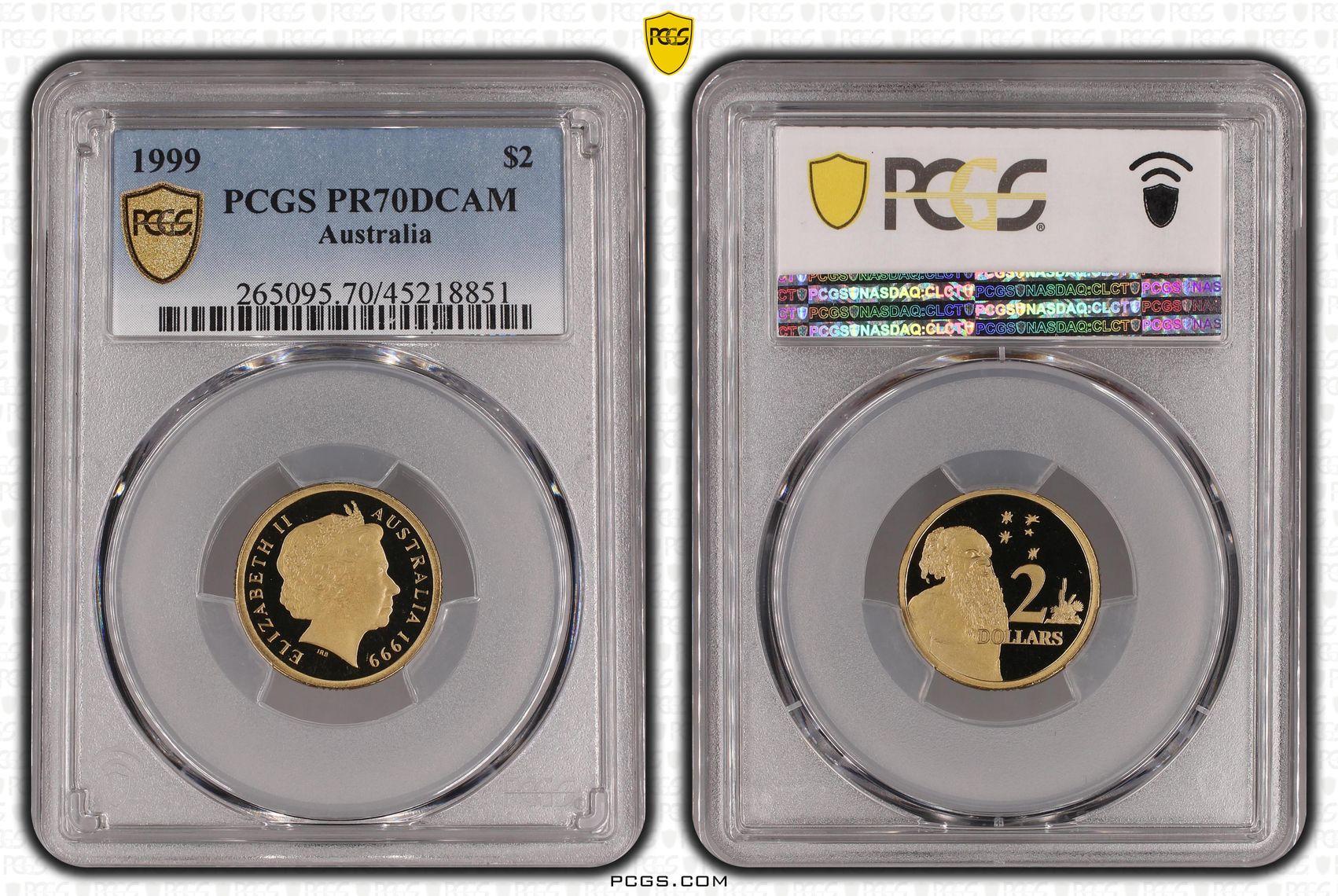 1999 Australia Two Dollar, $2 PCGS - PR70DCAM POP 12/0 -851