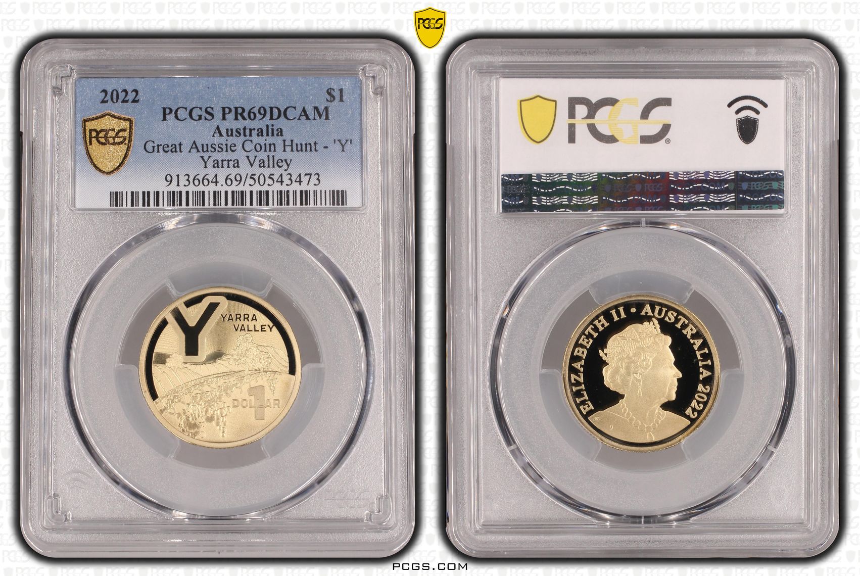 Great Aussie Coin Hunt - 'Y', One Dollar, 2022, PCGS PR69DCAM