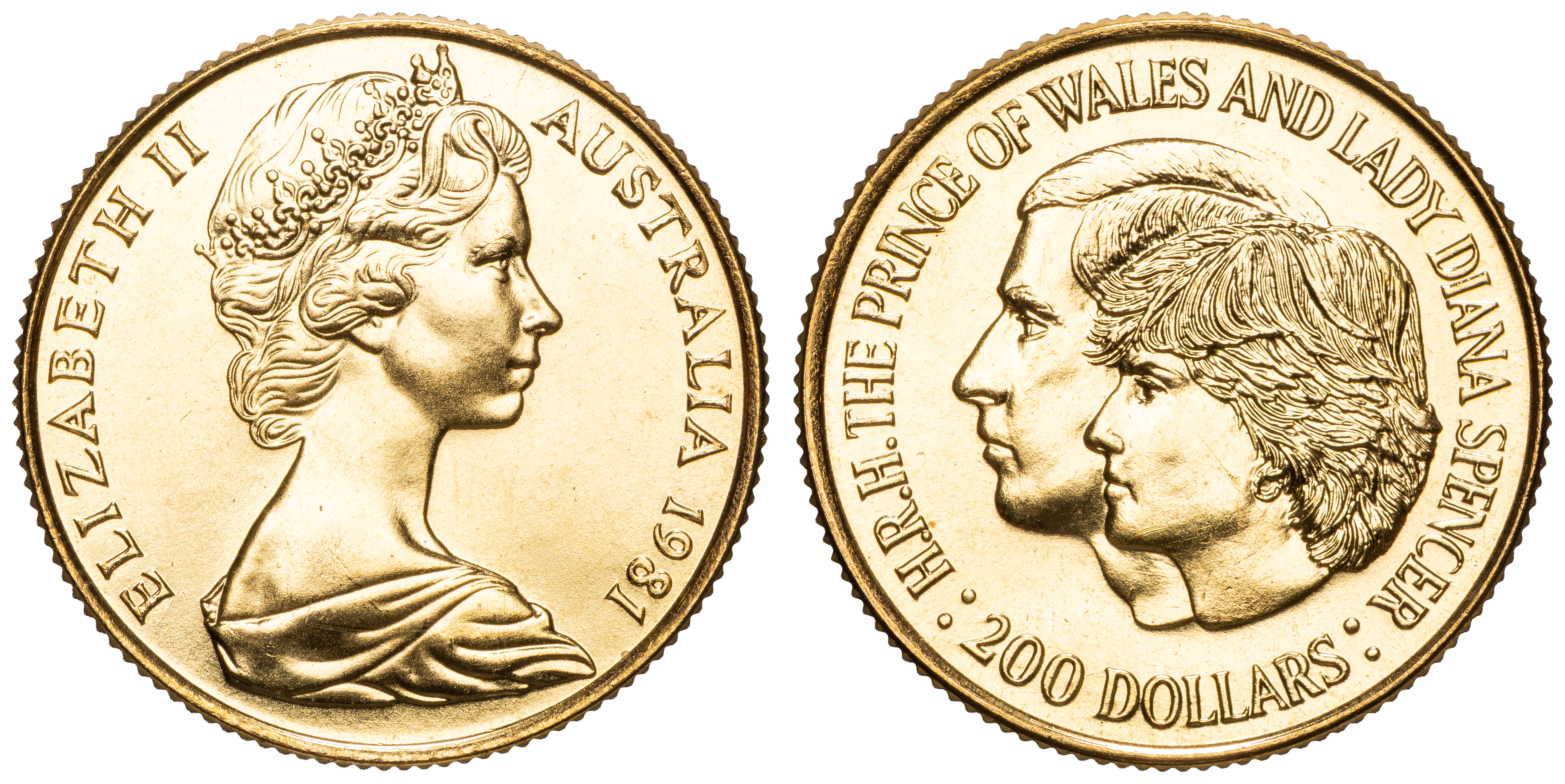 385 · Elizabeth II, Royal Wedding, Two Hundred Dollars, 1981, UNC
