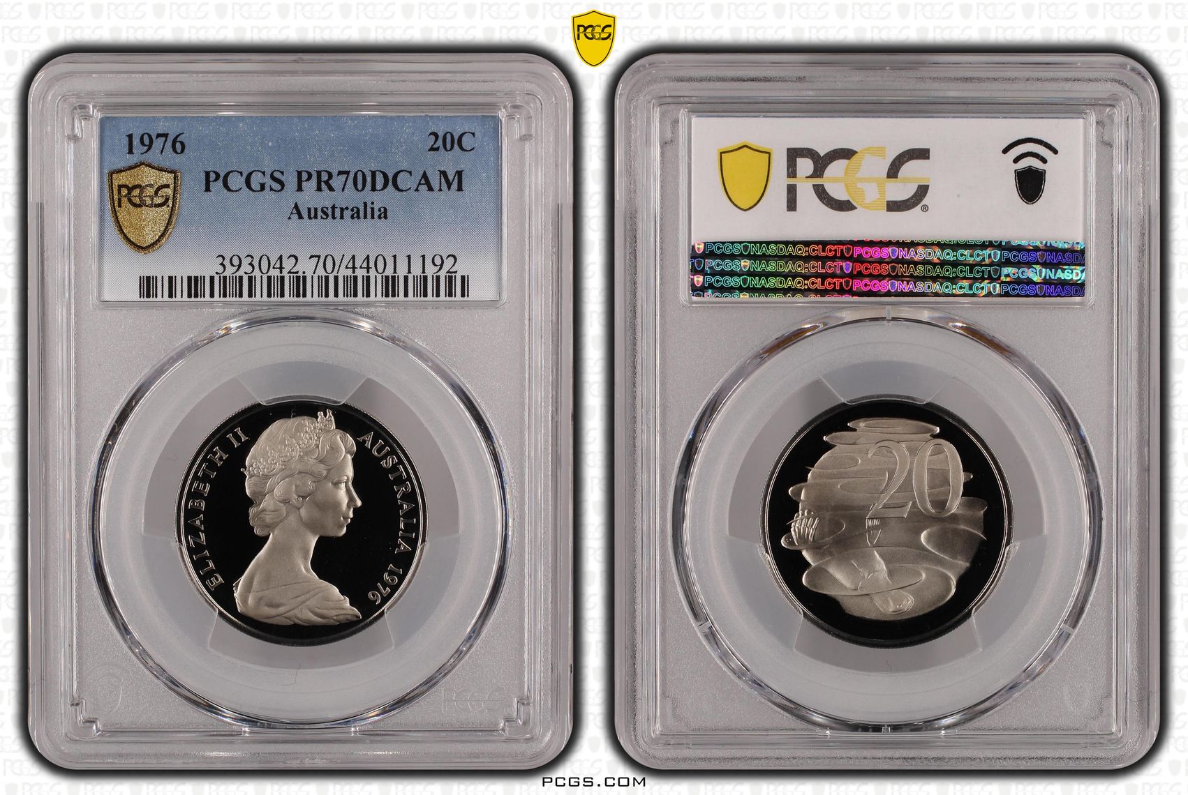 1976 Australia Twenty Cent, 20c PCGS - PR70DCAM POP 17/0 -192