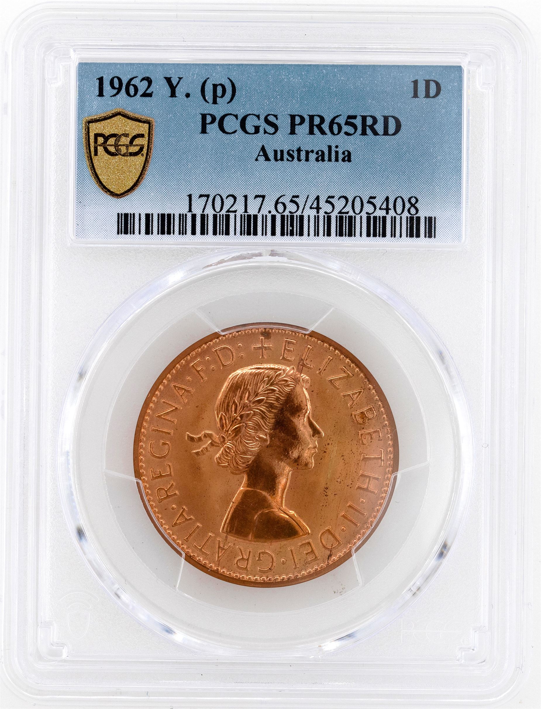 1962 Australia Penny PCGS - PR65RD -408