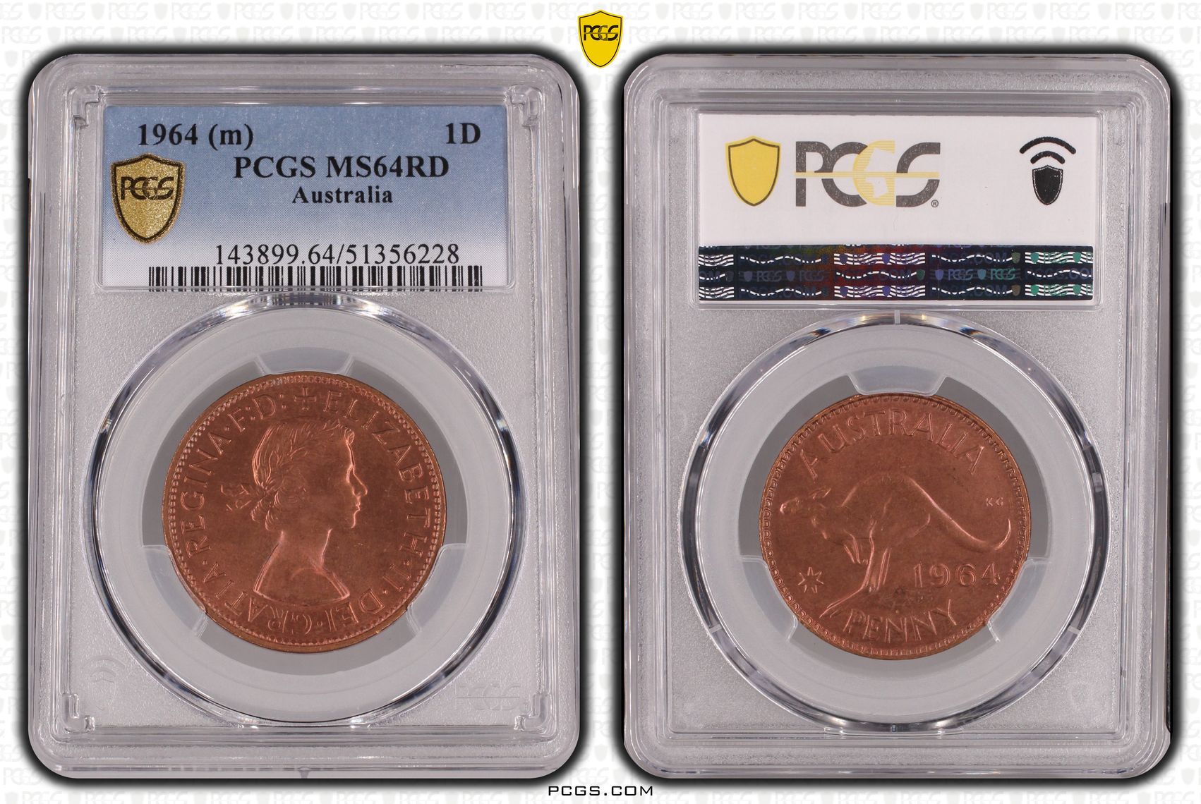 One Penny, 1964, PCGS MS64RD
