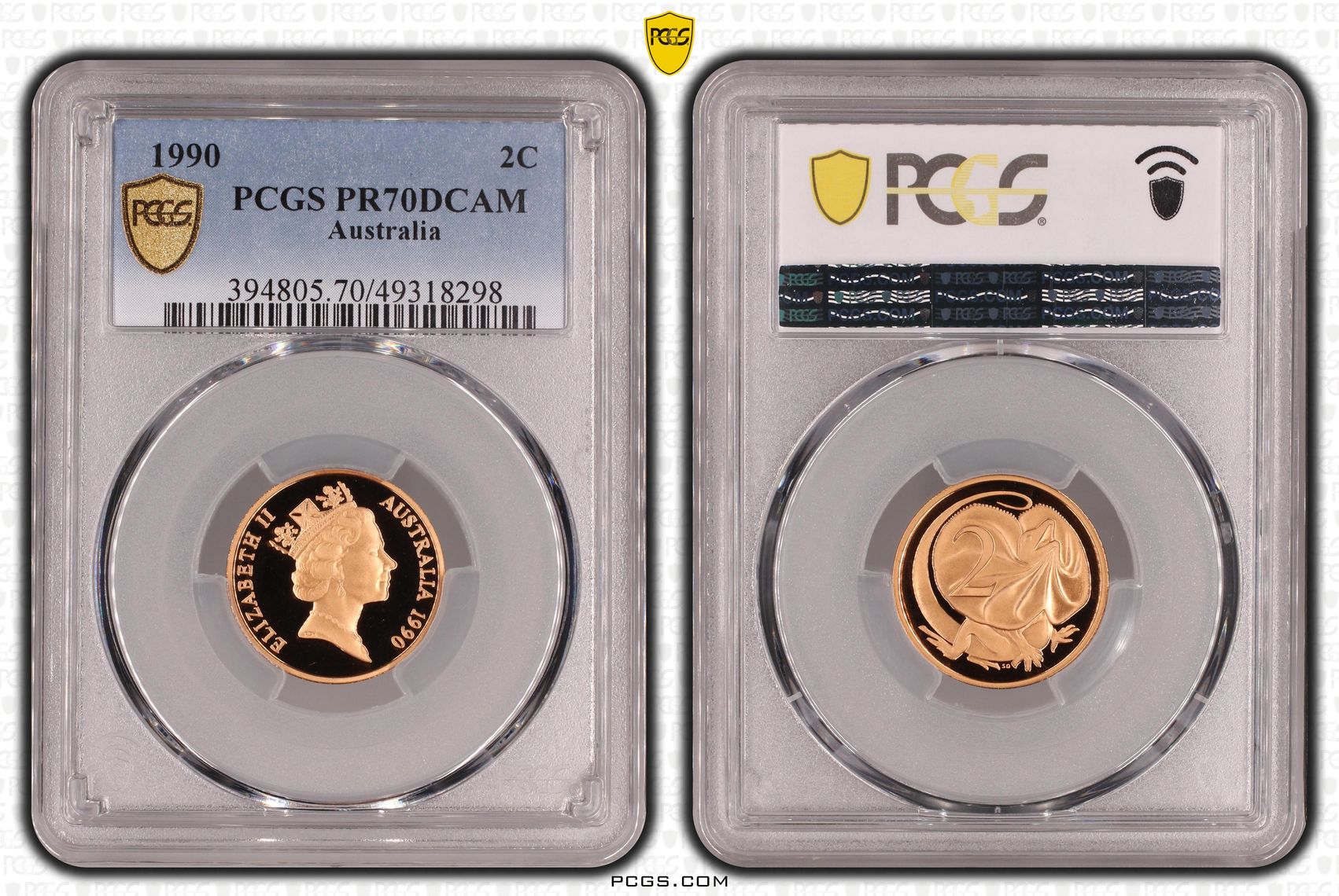 Elizabeth II, Two Cent, 1990, PCGS PR70DCAM