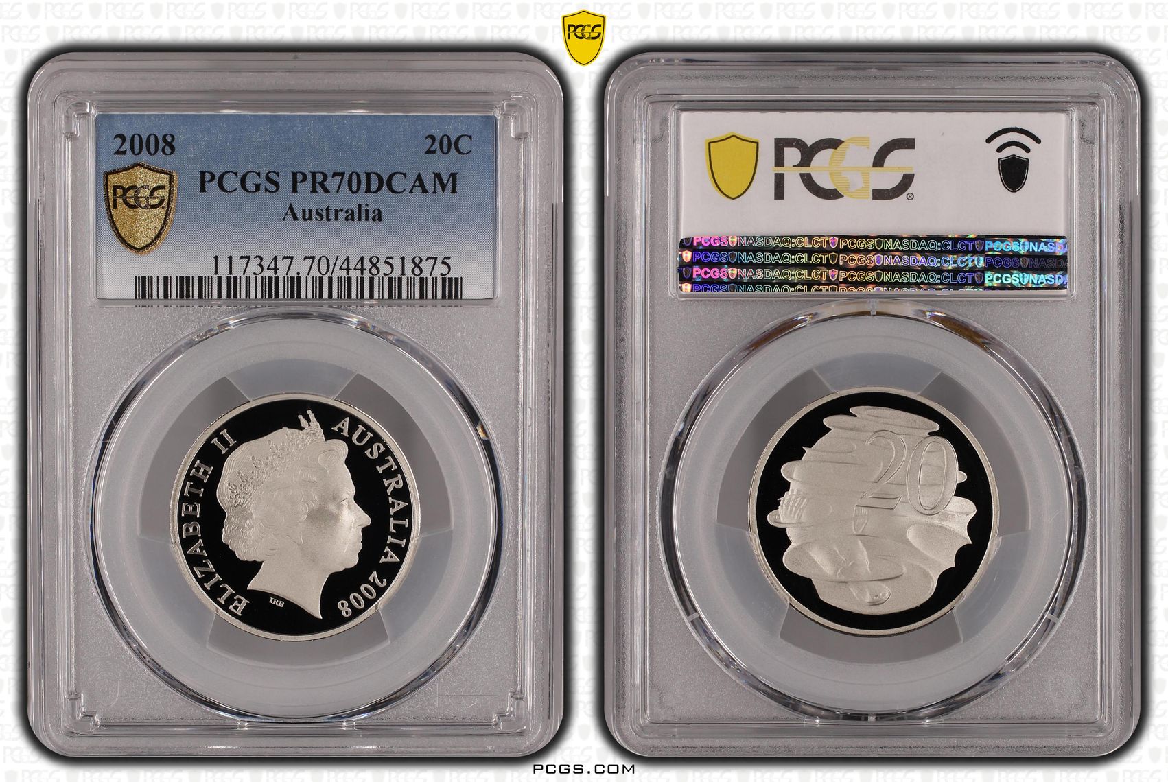 Twenty Cent, 2008, PCGS PR70DCAM