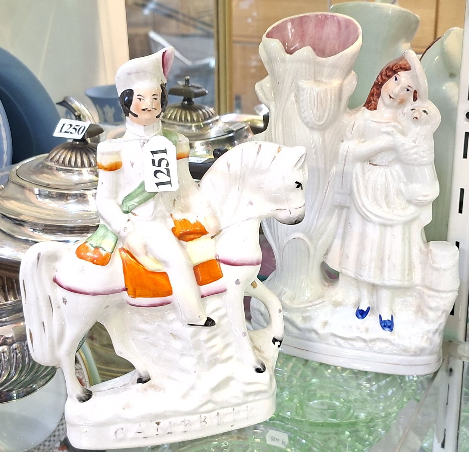 Two Staffordshire Flatback Figurines