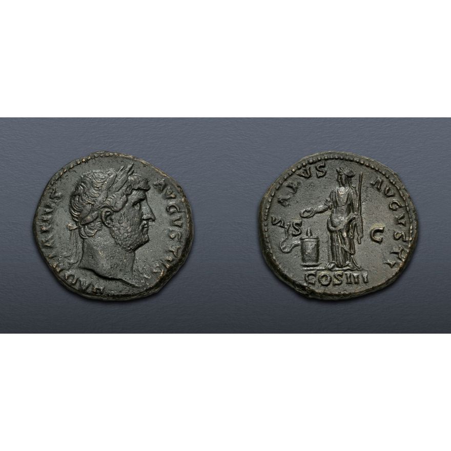 Hadrian Colors Hadrian. AD 117-138. Æ As (27.5mm, 15.42 g, 5h). Rome mint. Struck ...