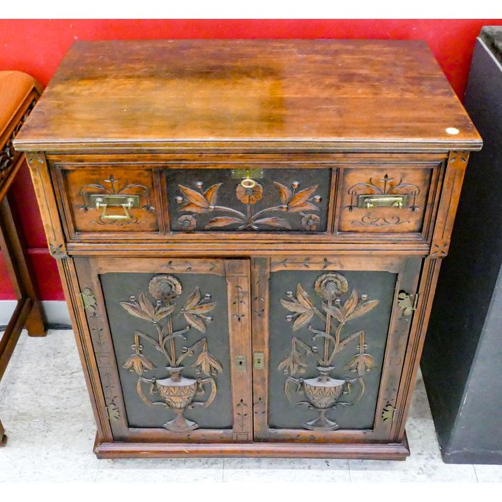 Victorian Eastlake Mahogany Small Secretary- 36x29x17''