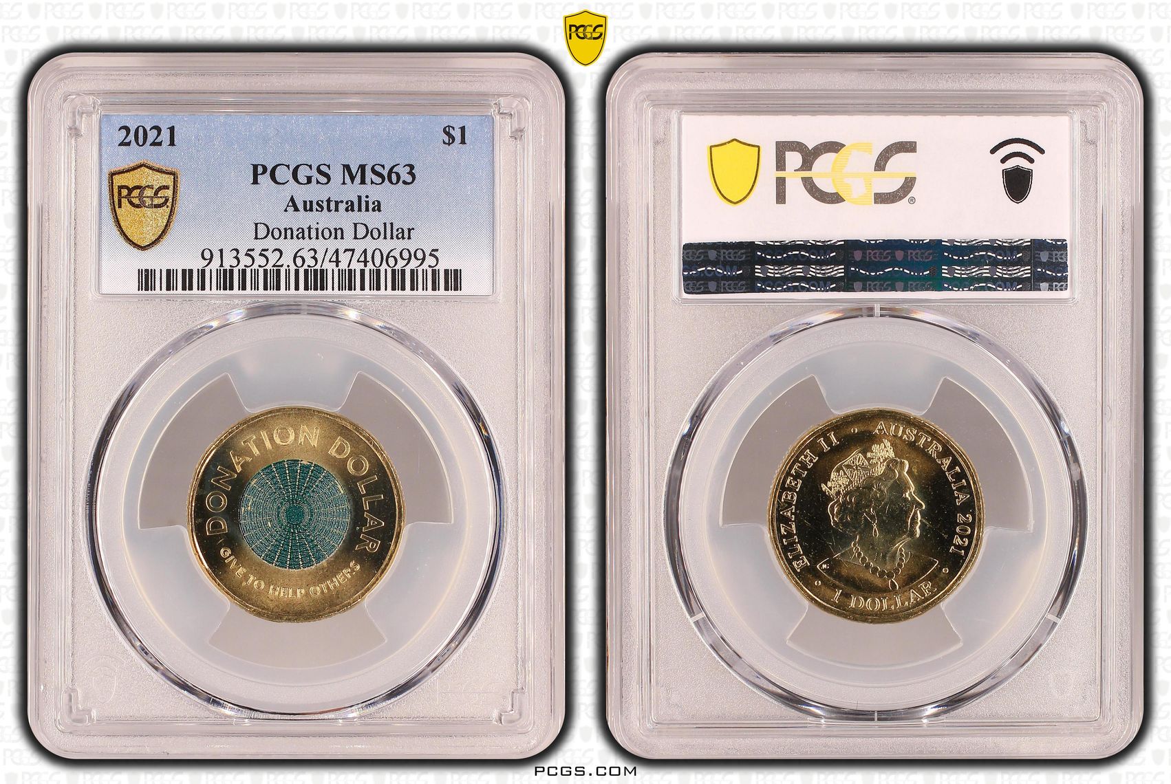 Donation Dollar Colorized, One Dollar, 2021, PCGS MS63