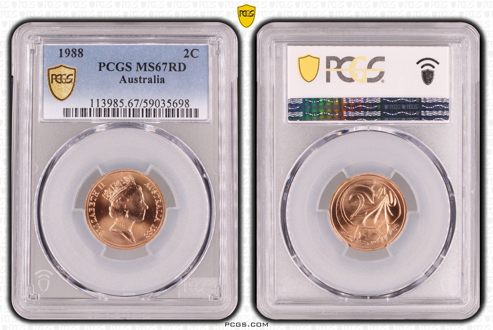 Two Cent, 1988, PCGS MS67RD