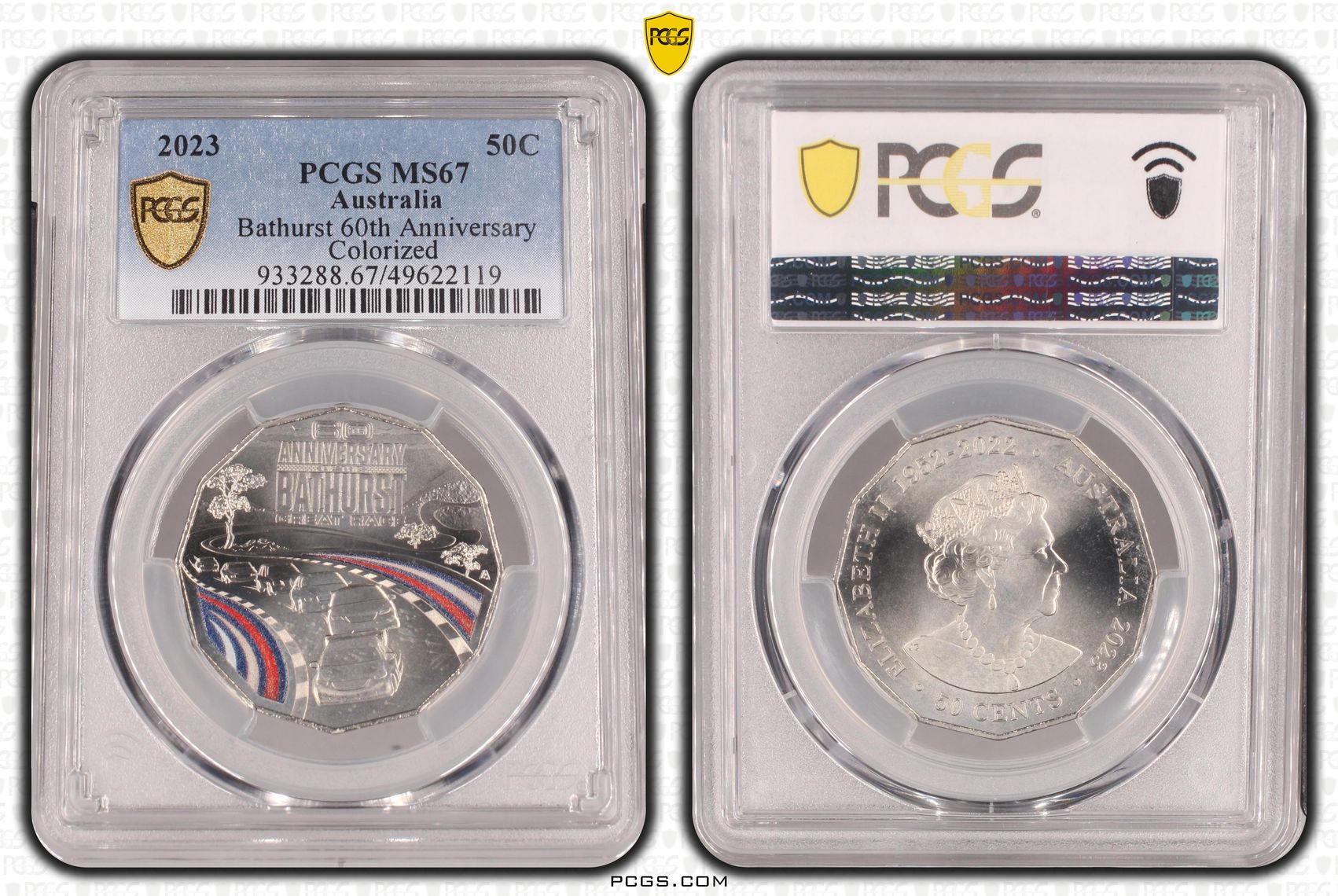 175 · Bathurst 60th Anniversary Colorized , Fifty Cent, 2023, PCGS MS67
