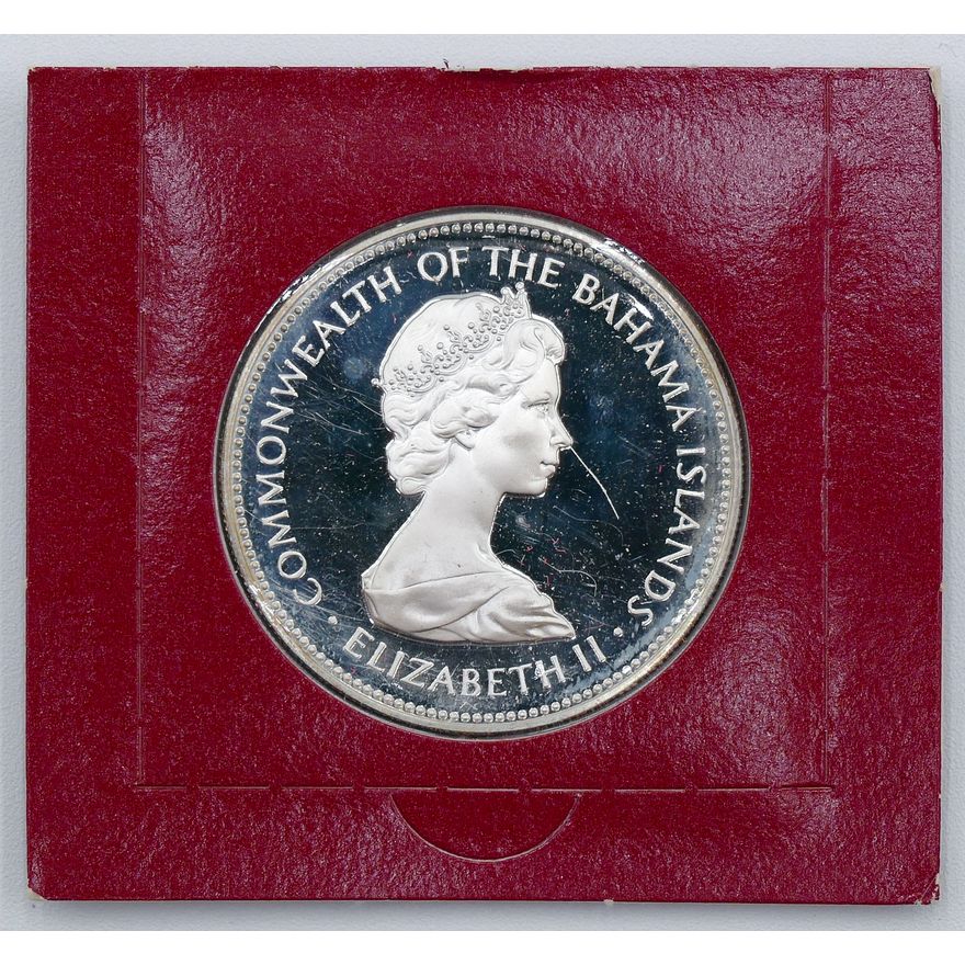 1973 Bahama Islands $2 Dollar Sterling Proof Coin in Box