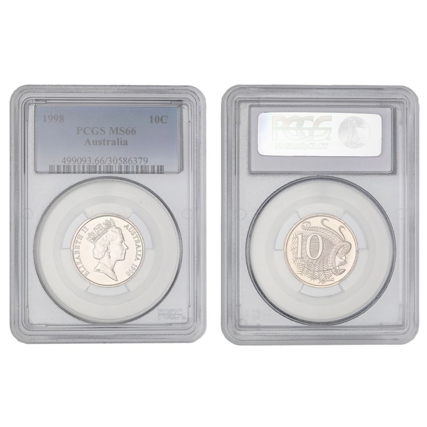 Elizabeth II, Ten Cent, 1998, PCGS MS66