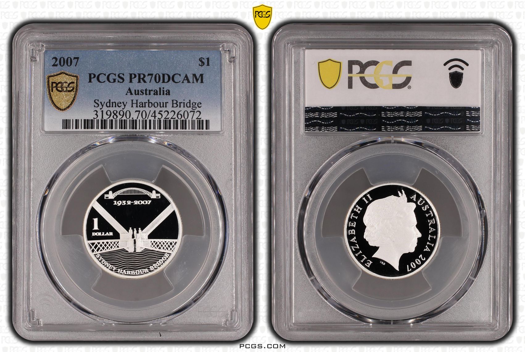 2007 Australia One Dollar, $1 Sydney Harbour Bridge PCGS - PR70DCAM POP 4/0 -072