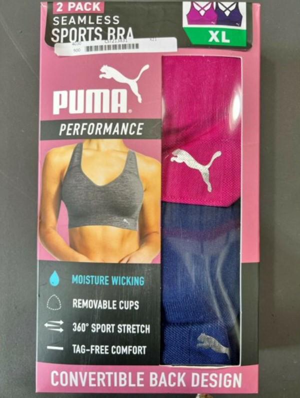 PUMA Performance Women's Seamless Sports Bra 2 Pack Convertible
