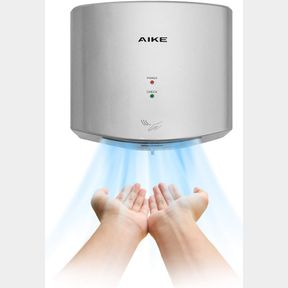 AIKE AK2630S COMPACT AUTOMATIC HIGH SPEED HAND DRYER COMMERCIAL AND HOUSEHOLD,ABS COVER 1400W(SILVER)